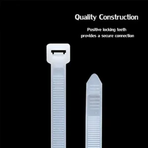 CHINEE 5.3*300mm Nylon Self Locking Zipper Cable Ties High Quality UV Resistant Customizable for Industrial & Electrical Applications