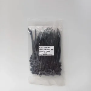 CHINEE 5x100mm Self locking Nylon Cable Ties 4.8*100mm High Quality PA66 Zip Ties Length 4″ Minimum Tensile Strength 22kg 50lbs