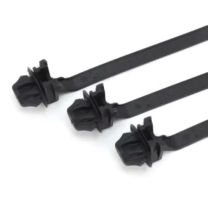 CHINEE 7*165mm Self Locking Push Mount Cable Ties X45 Nylon 66 Arrowhead for 7*12mm Oval Aperture Plate Thickness 0.3 3.2mm