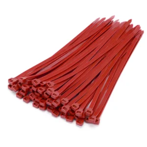 CHINEE 7.6*400mm Red Nylon 66 Self Locking Cable Ties Plastic UV Zip Ties PA66 Uv Wire Zip Ties