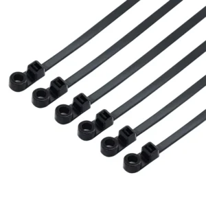 CHINEE 8 Inch Mounting Cable Tie Pack of 100 Black 200*3.6mm 40lbs Mountable Cable Ties