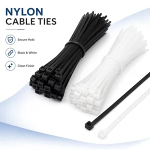 CHINEE 8 Inch Nylon Zip Ties 2.5x200mm Cable Organizers Self locking Plastic Wire Fasteners for Home Office Computer Tidy