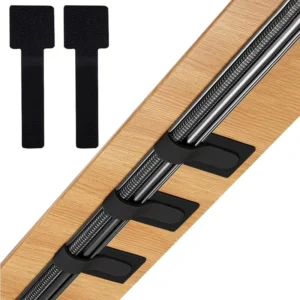 CHINEE 80PCS 100% Nylon Hook Loop Cable Straps Self Adhesive Reusable Adjustable Cable Ties for Desk Home Office Wire Management Black