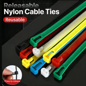 CHINEE 8x350mm Releasable Industrial Cable Ties CE ROHS Certified 7.6*350mm High Quality Reusable Nylon Zip Ties Adjustable Length 14″