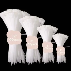 CHINEE 9*400mm Self Locking Nylon Cable Ties PA66 Material UV Resistant Industrial Use for Indoor & Outdoor Wiring Management