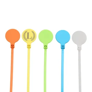 CHINEE AD Customized Logo OEM 5.3inch Operate Length with Label Area Round Diameter 22.4 Nylon Plastic Marker Cable Ties With Tags