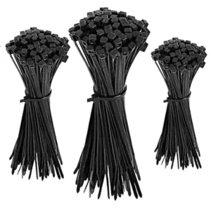 CHINEE Adjustable Nylon Cable Straps Self Locking Zip Ties for Cable Management 500 Pieces Total Black Available 100/120/150/200/300 MM