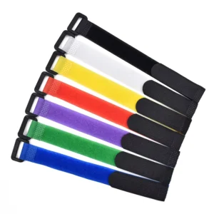 CHINEE Adjustable Nylon Hook and Loop Strap Custom Printed Logo Eco Friendly Self Adhesive Cable Tie with Buckle Reusable