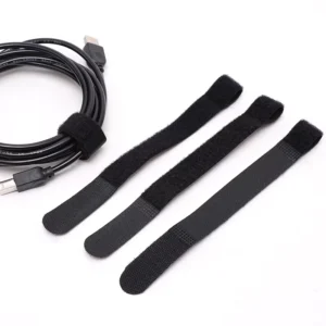 CHINEE Adjustable Polyester Nylon Cable Management Hook Loop P Type Double Sided Strong Adhesive Force Printed Eco Friendly Data Cable