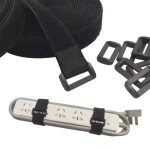 CHINEE Adjustable Reusable Cable Tie Straps with Same Side Adhesive Hook and Loop Customized Length for Shoes