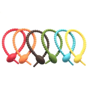 CHINEE Amazon Hot Selling Household Snake Ties Bag Sealing Clips Reusable Multifunctional Colorful Silicone Cable Tie