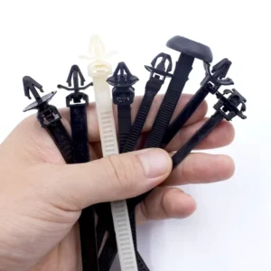 CHINEE Auto Cable Ties Easy-to-Apply Nylon Zip Ties with Comfortable Hold Reliable Automotive Arrow Push Mountable Ties