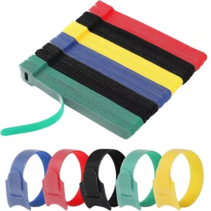 CHINEE Back to Back Hook and Loop Strap Fastener Cable Organizer Colorful Reusable Cable Ties