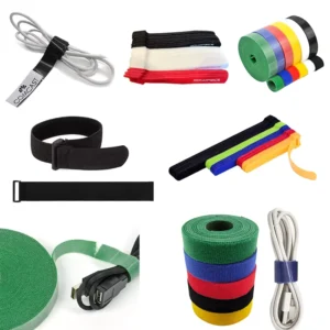 CHINEE Back to Back Hook and Loop Strap Fastener Colorful Reusable Cable Ties Elastic Band