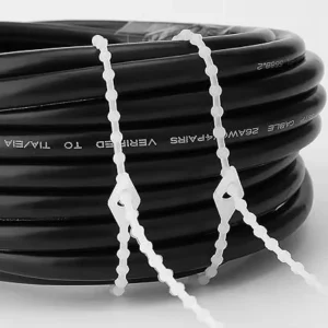 CHINEE Beaded Cable Tie Wrap 12 Inch 70 Lb Reusable Adjustable Wire and Cord Management 40 Pk UV Resistant Black