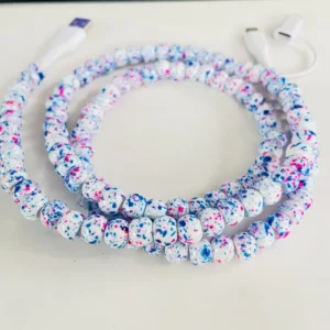 CHINEE Beaded Charging Cable Beaded Charger for Smartphones Computers Western Color Beads Data Cable for Western Culture Use