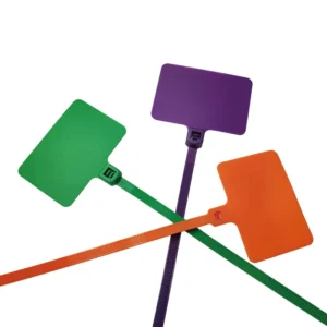 CHINEE Big Cable Tie Tag Model 300HD FG Big Flag Size 76x51mm 12 Inch Tie Length Provides 75kg Tensile Strength