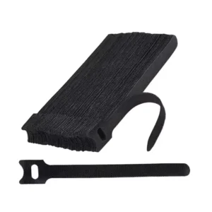 CHINEE Black Adjustable Self Adhesive Eco Friendly Heat Resistant Reusable Back Back Cable Ties 12*150mm Polyester Nylon Tape Hook Loop