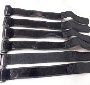 CHINEE Black Battery Strap Cable Tie with Hook Loop Eco Friendly Self Adhesive Double Sided Heat Resistant Printed Logo Lipo Non Slip