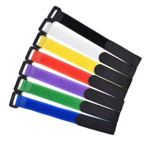 CHINEE Black Color Nylon Loop and Hook Cable Tie Fasteners Strap Belt Elastic Custom Office Cable Management Hook and Loop Strap