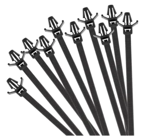CHINEE Black Heavy Duty Self Locking UV Resistant Cable Zip Ties Automotive Installation Push Mount Fastener & Clip Assorted Sizes New