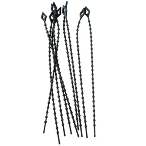 CHINEE Black Nylon 66 Self-Locking Releasable Beaded Cable Ties Reusable 200mm Industrial Use Easy Install Cost Effective