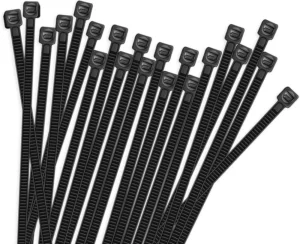 CHINEE Black Reusable Adjustable Cable Ties Zip Ties UV Resistant Wire Ties for Home and Office