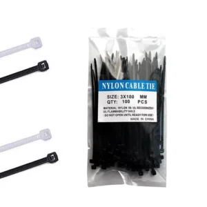 CHINEE Black Self Locking Nylon 66 Cable Tie Wrap Plastic Wire Binding Straps Zip Ties