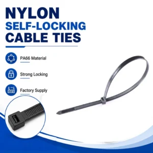 CHINEE Black UV Resistant Cable Ties Nylon 66 Outdoor Zip Ties for Solar and Electrical