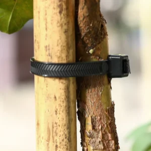 CHINEE Black V Sharped Toothed Nylon Cable Ties 4.8*300mm 100LBS for Plant Branch Support with UV Resistant