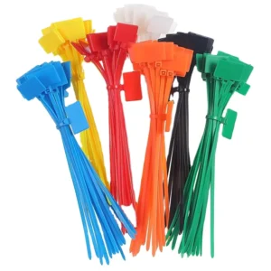 CHINEE Cable Marker Ties 3×100 Cable Labels Tags Colored Zip Ties Nylon Wire Labels Plastic Tags 100 Pieces 4 Inch 100 Pcs Per Bag 1bag