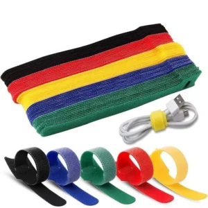 CHINEE Cable Tie Factory Customized Size Self Gripping Cable Ties Reusable Hook and Loop Cord Wraps Tape Black Back to Back Velcroes
