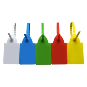 CHINEE Clothes Hangtags Manufacturer Custom Logo Plastic Anti counterfeiting Buckle Zip Tie Tag for Bags