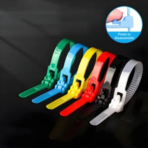 CHINEE Colorful Nylon Cable Ties Buckle Reusable Cable Ties Adjustable Fastening Ring Suitable for Home Industry