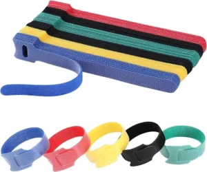 CHINEE Colorful Nylon Self-Adhesive T-shape Double-Sided Back-to-Back Cable Ties Data Cable Fixing Tape Hook Loop Eco-Friendly Storage