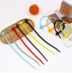 CHINEE Colorful Reusable Silicone Twist Snake Ties Cable Straps Electronics Wire Strips Silicone Cable Ties for Family Office