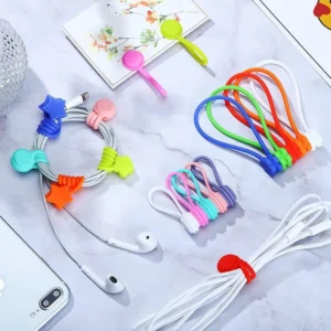 CHINEE Creative Silicone Magnetic Cable Ties Tangle Free Magnetic Cable Organizer Wide Application for Travel Office Home Daily Uses