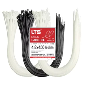 CHINEE Custom Heavy-Duty Self-Locking Nylon Cable Zip Ties Plastic Cable Ties Strap 4.8*450mm for Cable Management