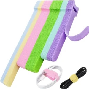 CHINEE Custom Length Hook and Loop Cable Ties Reusable Fastening Cable Ties Organizer Hook and Loop Wire Ties Cable Cord Management