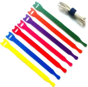 CHINEE Custom Logo 6″ Cable Wire Tie with Double Sided Adhesive Hook and Loop System