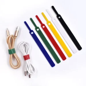 CHINEE Custom Logo Back to Back Hook and Loop Fastener Tape Eco Friendly Nylon 66 Cable Tie Velcroes 100mm Length Self Locking”