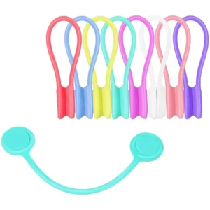 CHINEE Custom Logo Design Hot Selling Silicone Strong Magnetic Cable Ties Magnetic Twist Ties