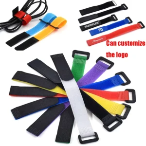 CHINEE Custom Logo Elastic Self Adhesive Hook and Loop Cinch Strap Heat Resistant Cable Ties with buckle