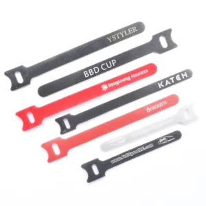 CHINEE Custom Logo Nylon Cable Ties with Self Locking Fastener Strap Hook and Loop Fastener