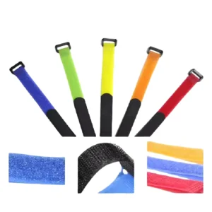 CHINEE Custom Logo Printed Hook and Loop Tape Adjustable Fastening Multi Color Hot Pressed Velcro Nylon Cable Harness Tape 100%