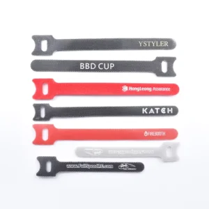 CHINEE Custom Logo Printed Nylon Cable Tie Self Locking Releasable Features Multiple Available 100mm Nylon 66 Hook Loop Cable Tie