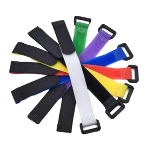 CHINEE Custom Logo Reusable Cable Ties with Self Locking Hook and Loop Cinch Buckle Strap 2.5mm Width