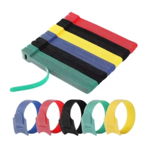 CHINEE Custom Logo Self Adhesive Cable Tie Double Sided 12mm Fire Retardant Velcro Back to Back Hook and Loop Cable Tie