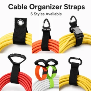 CHINEE Custom Nylon Hook and Loop Cable Tie Organizer Velcro Binding Heavy Duty Triangle Clip Strap for Garden Wrap