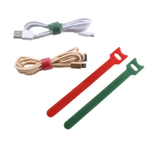 CHINEE Custom Printed Logo Cable Ties Reusable Hook Loop Eco Friendly Self Adhesive Adjustable Straps for Cord Organizer Wire